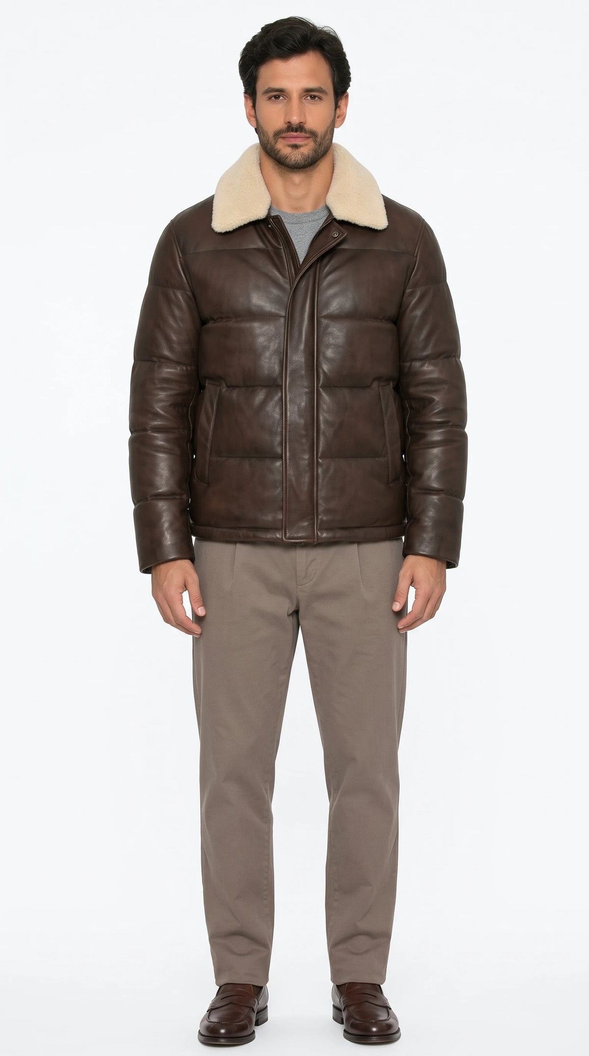 The Noir Lomond espresso puffer jacket by Christopher Noir