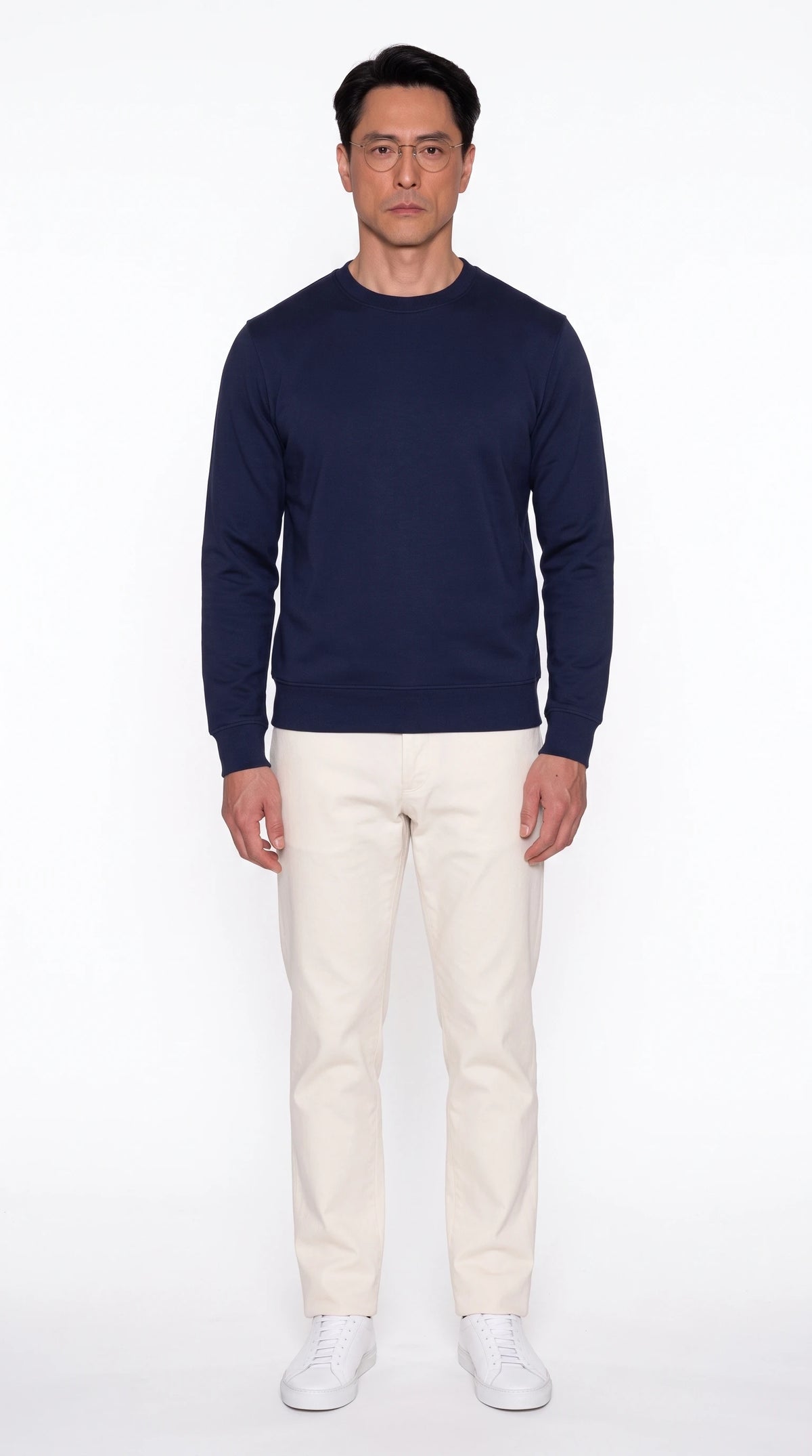 The Noir Brancaster navy Giza cotton sweatshirt by Christopher Noir