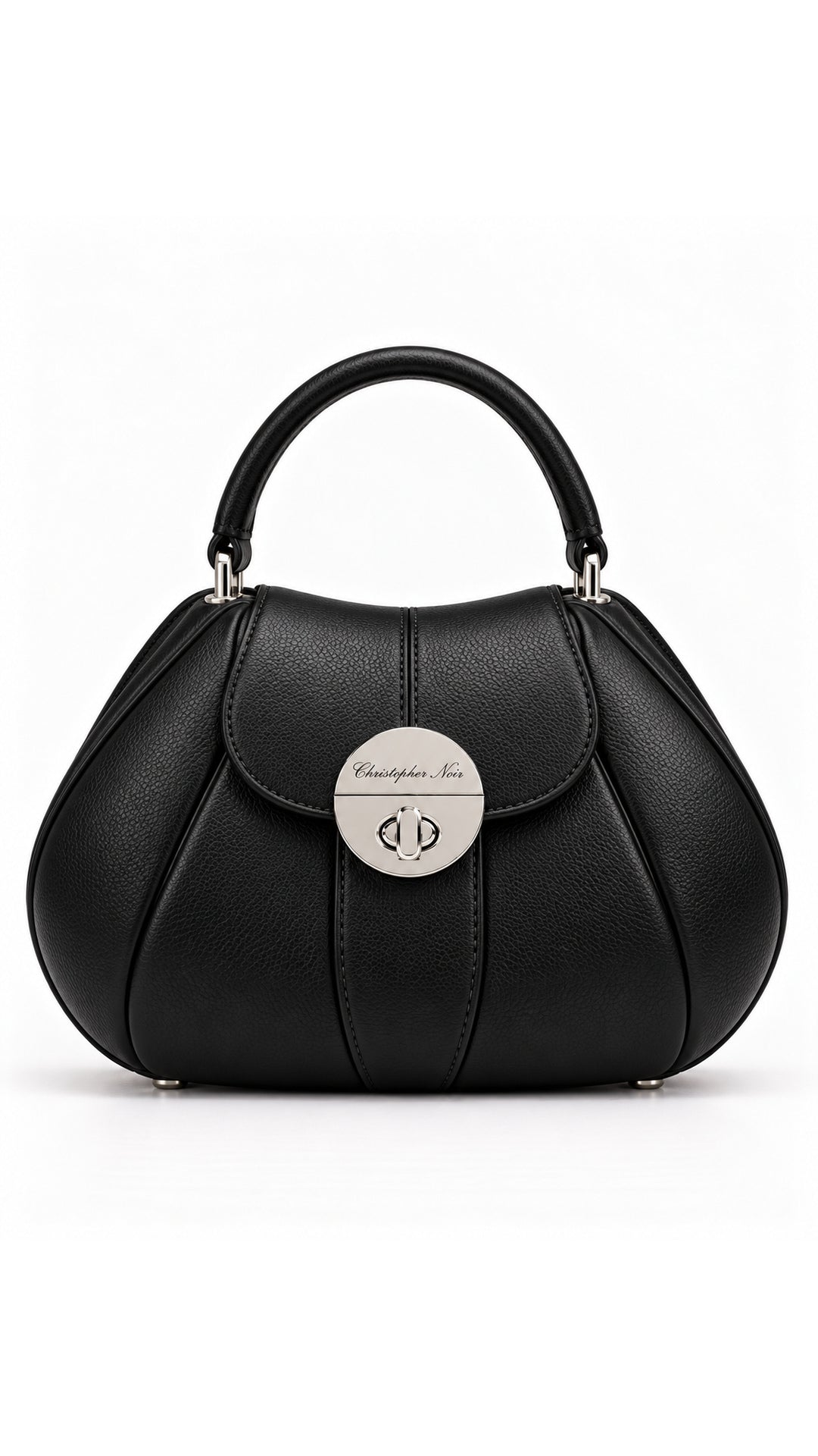 The Noir Bibury — Black Dome Top-Handle Handbag