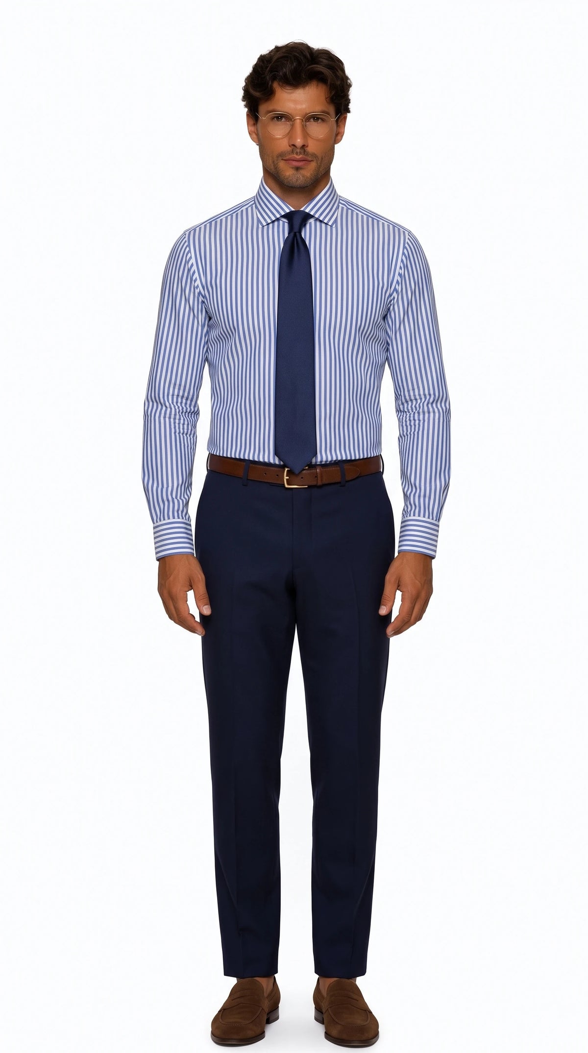 The Noir Albemarle blue Bengal stripe shirt by Christopher Noir