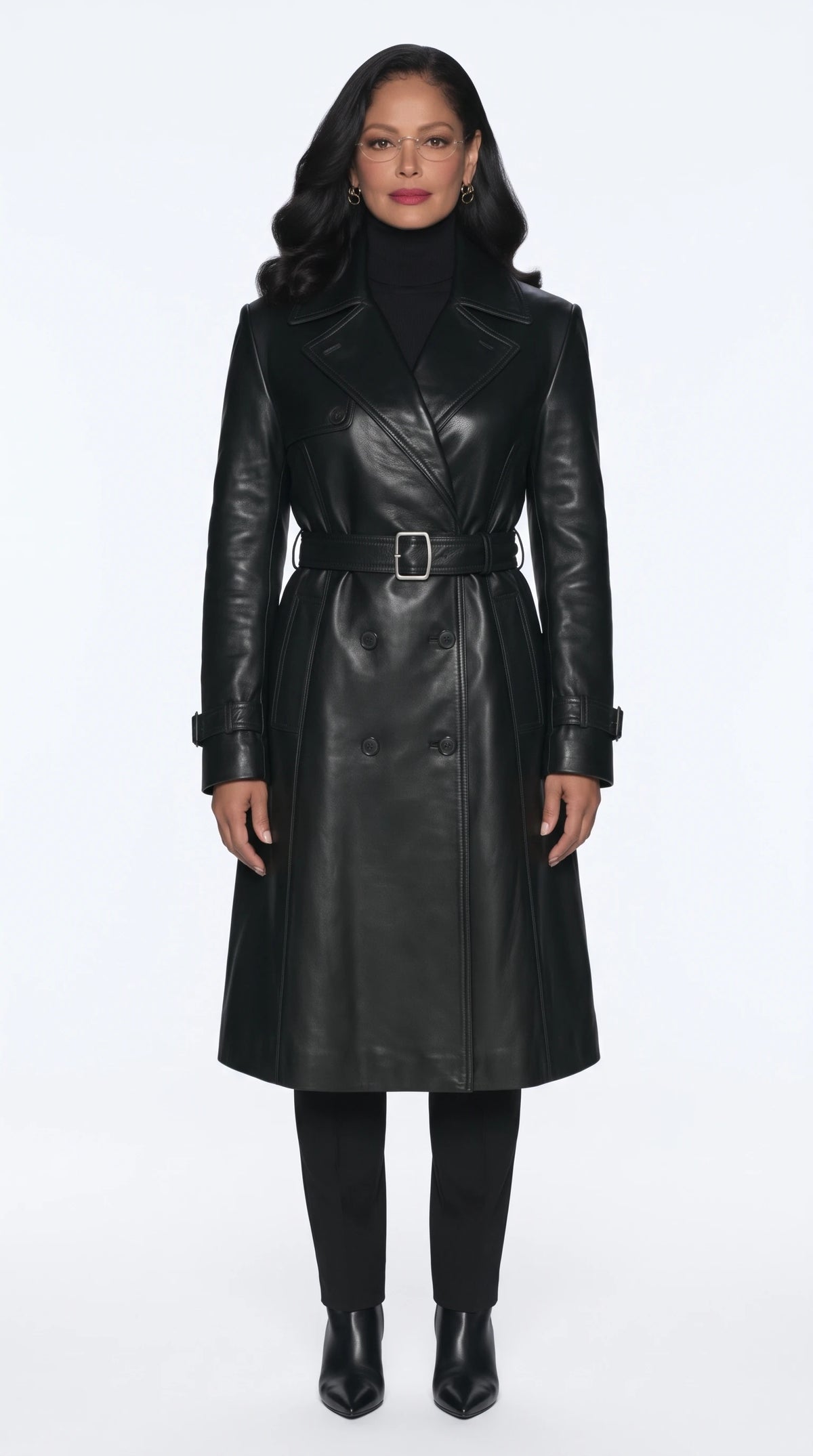 The Noir Cliveden black leather trench coat by Christopher Noir
