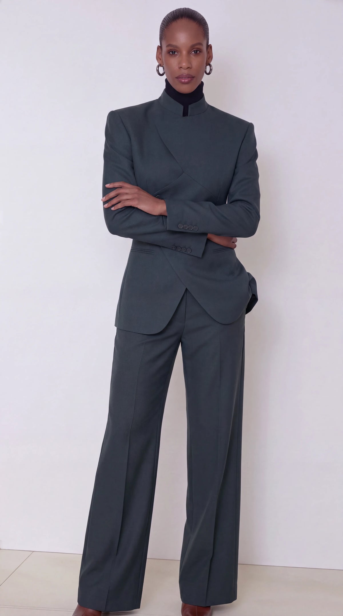 The Noir Asymmetra Pant Suit