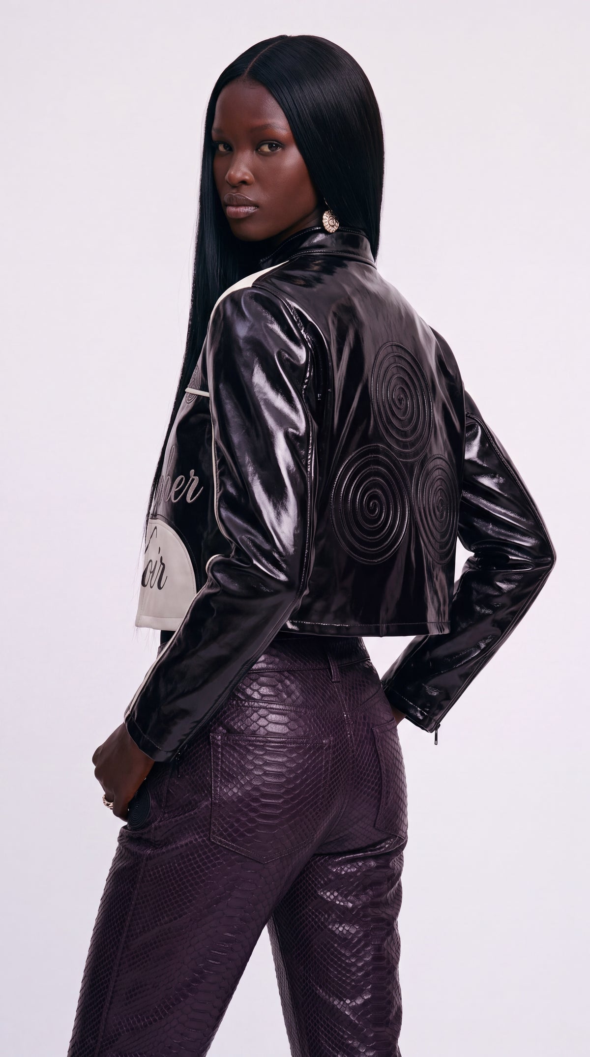 The Noir Statement Jacket in Patent Leather (Unisex)