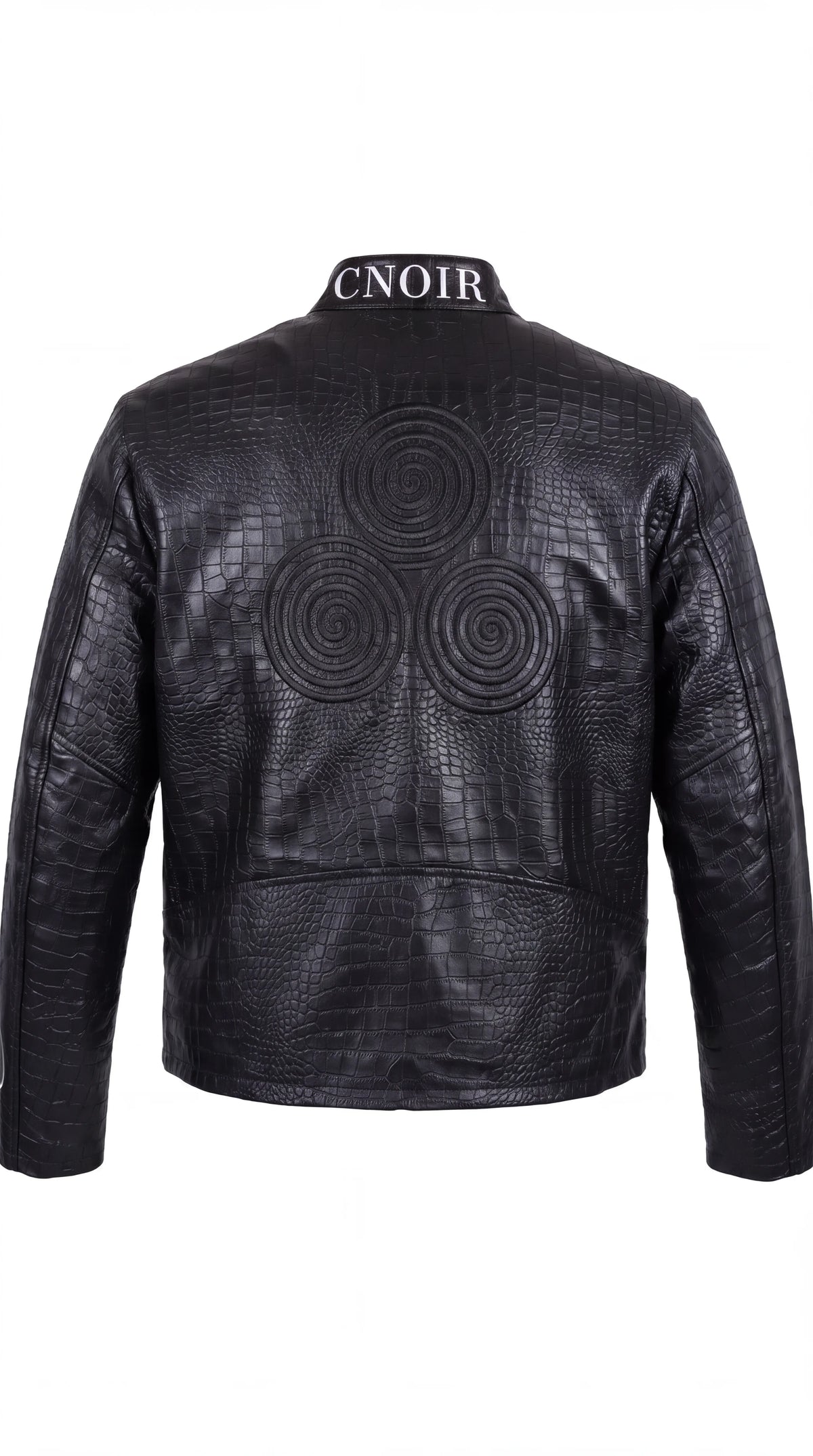 CNOIR Noir-Croc Statement Jacket — Crocodile-Embossed Leather (Unisex)