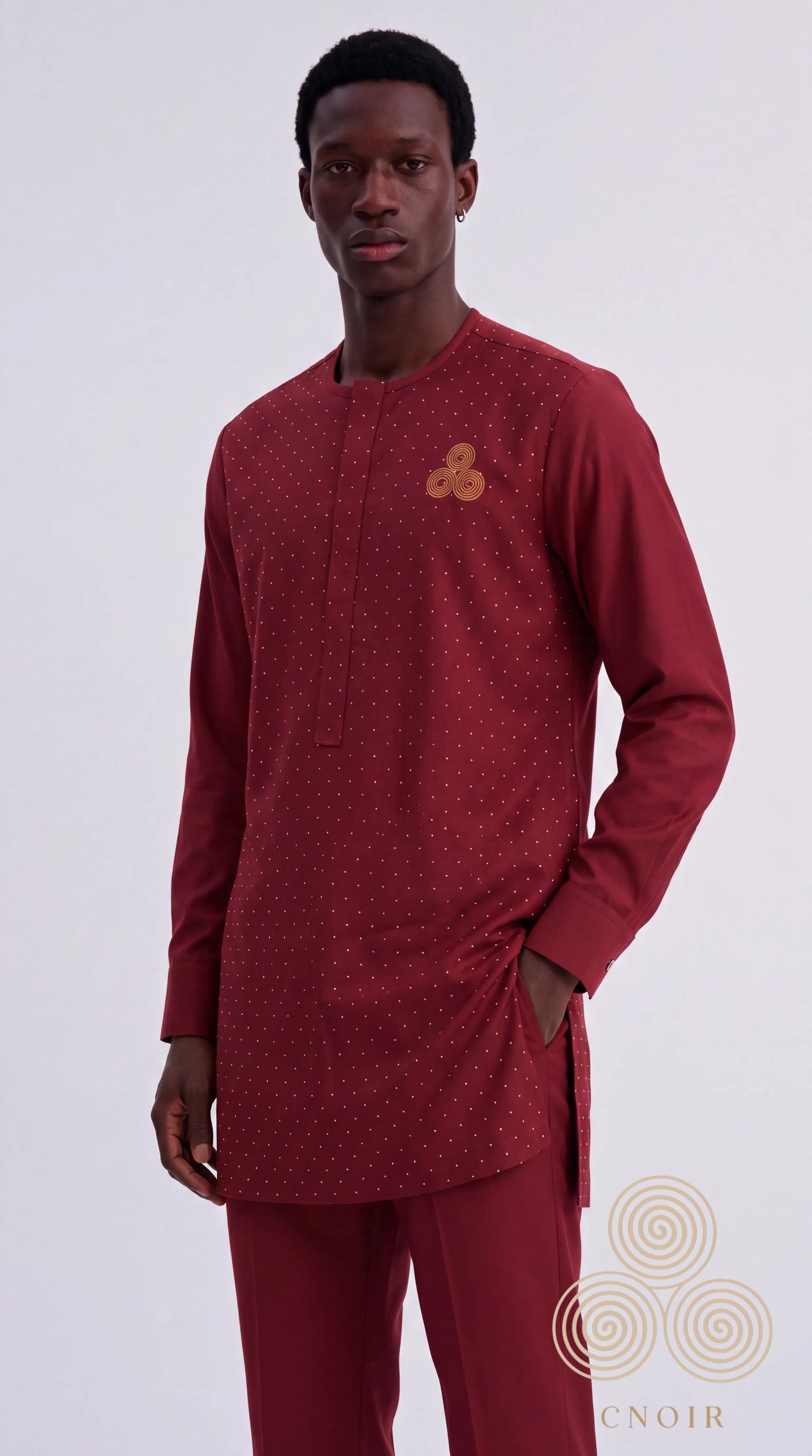 Burgundy Rhinestone Signature Kaftan