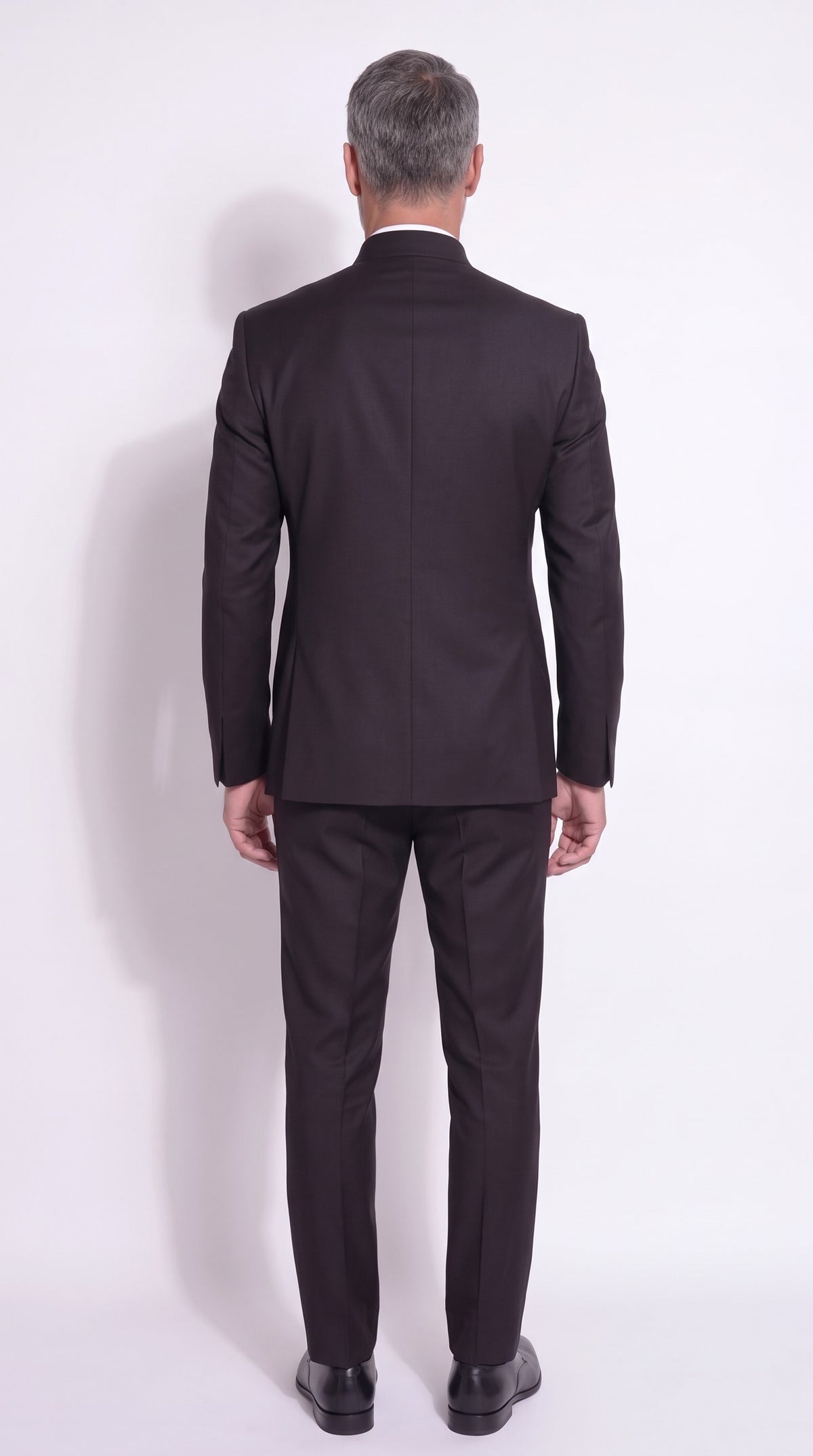 The Noir Mark III Suit — Gold-Cord Mandarin Collar Suit – back view, Christopher Noir