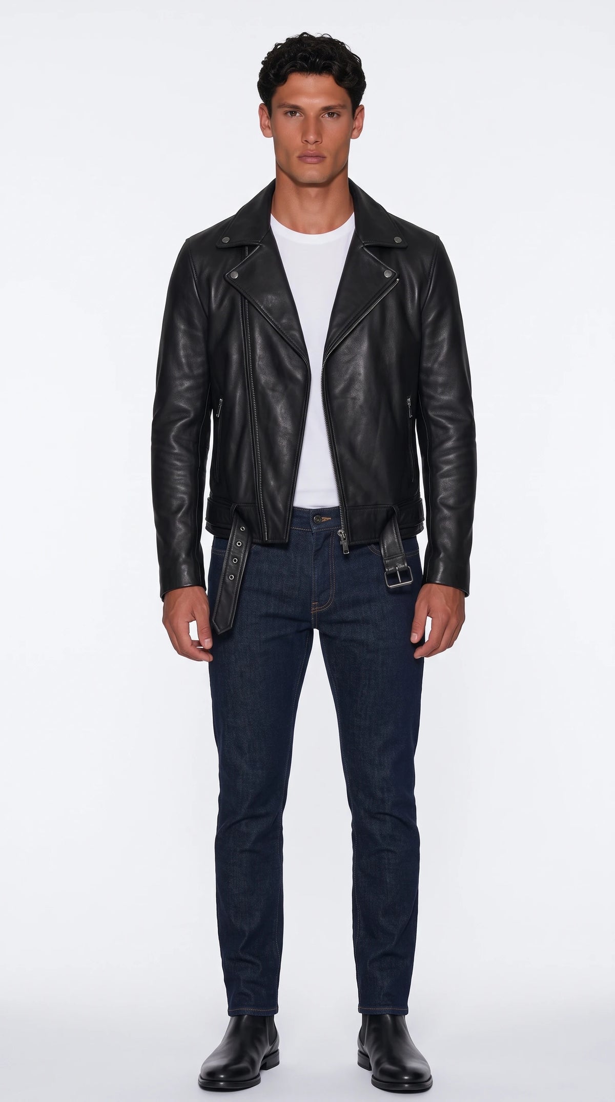 The Noir Soho black leather biker jacket by Christopher Noir