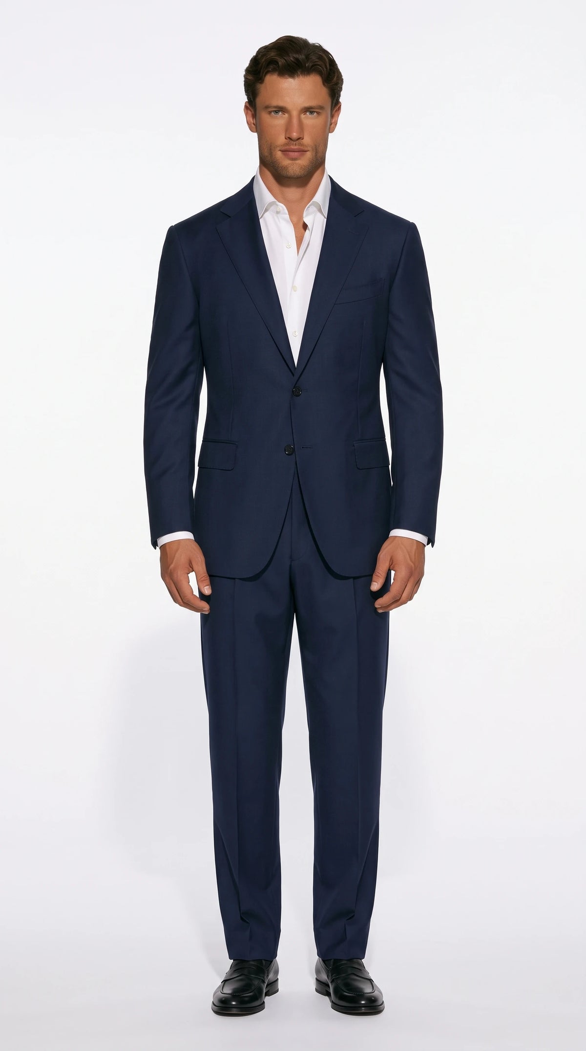 Christopher Noir Relaxed-Fit Suit in navy with softened structure and an eased cut