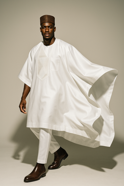Noir Prestige Agbada (Royal White)