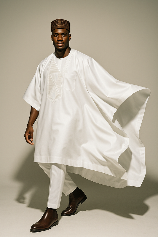 Noir Prestige Agbada (Royal White)