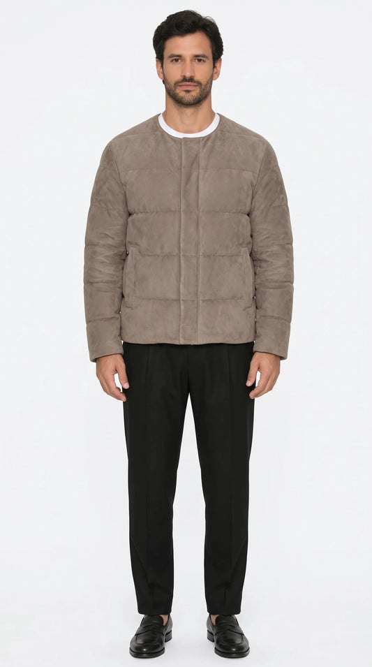 The Noir Schiehallion taupe puffer jacket by Christopher Noir