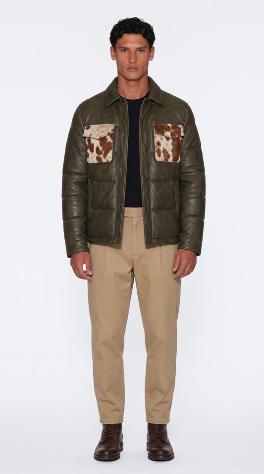 The Noir Lochnagar olive puffer jacket by Christopher Noir