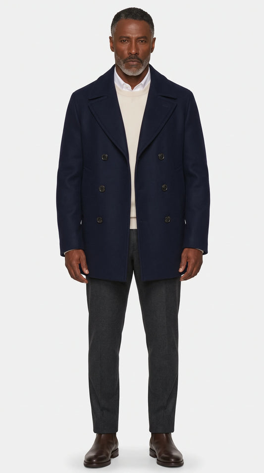The Noir Southwark navy peacoat by Christopher Noir