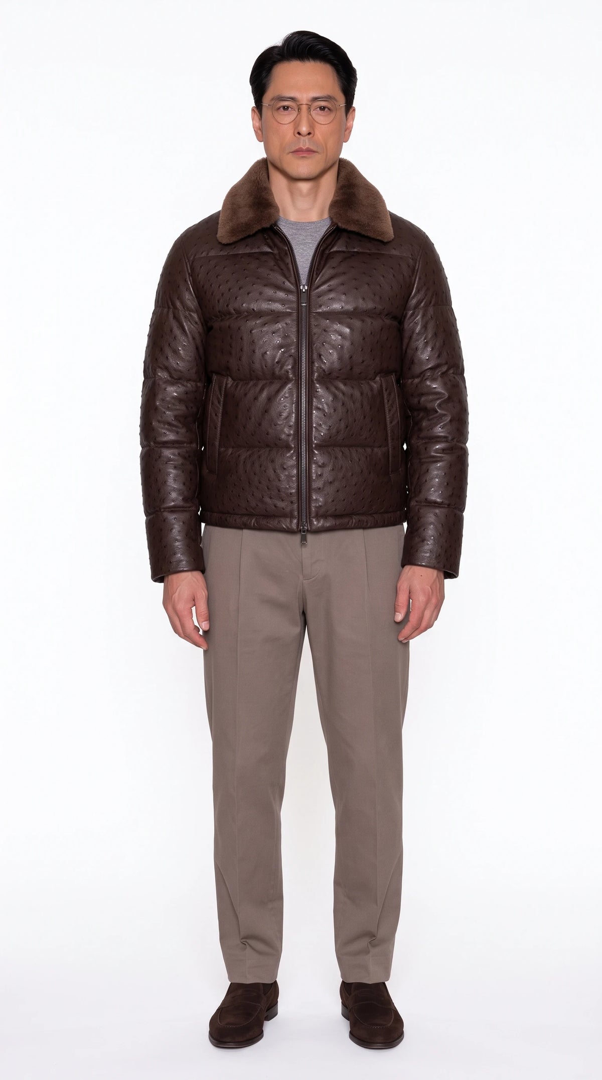 The Noir Mull espresso puffer jacket by Christopher Noir
