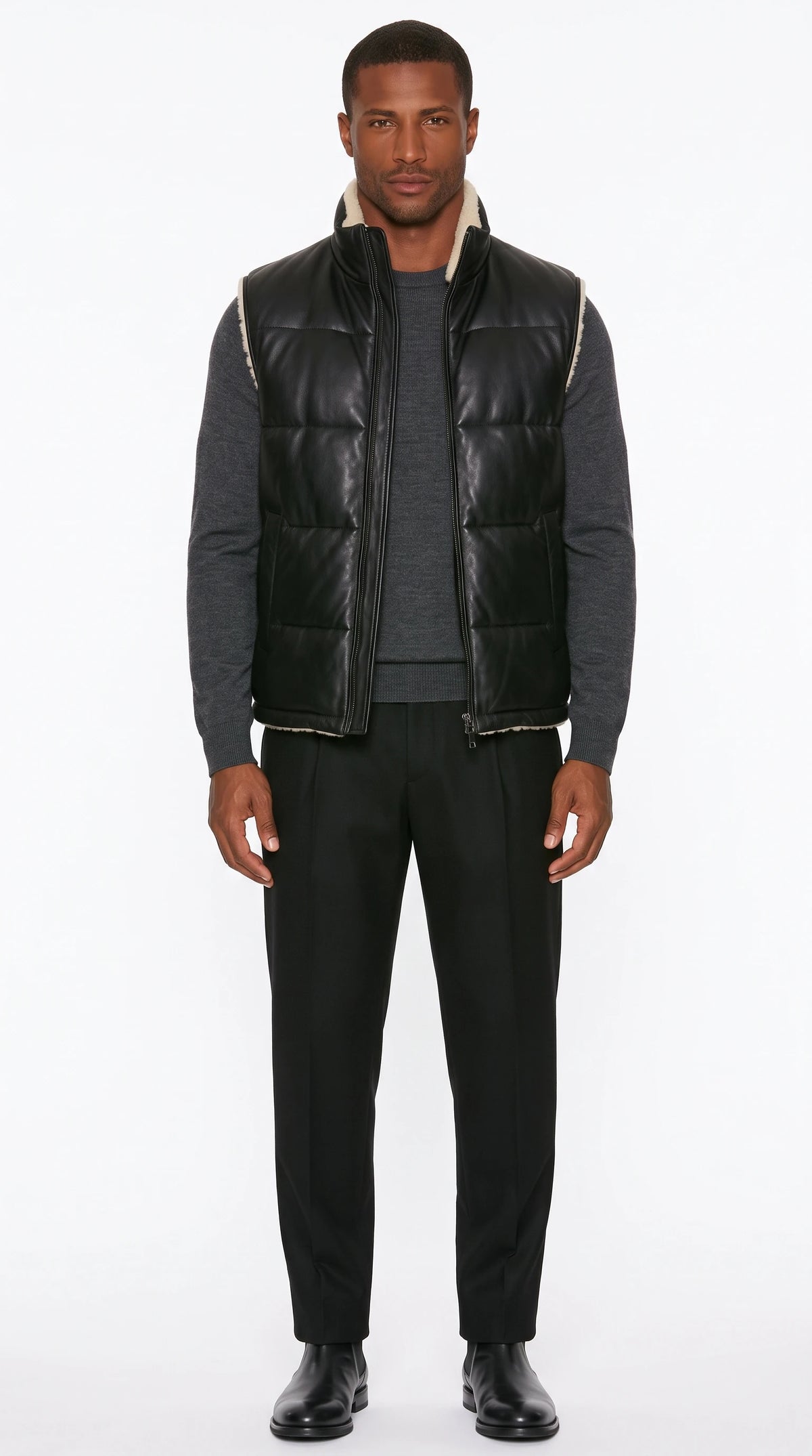 The Noir Arran black puffer gilet by Christopher Noir