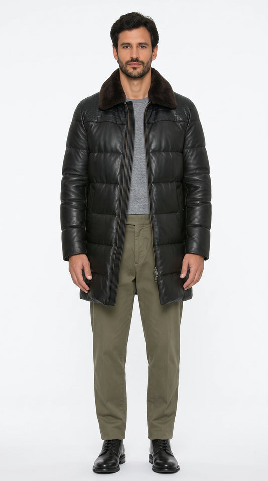 The Noir Moray black long puffer coat by Christopher Noir