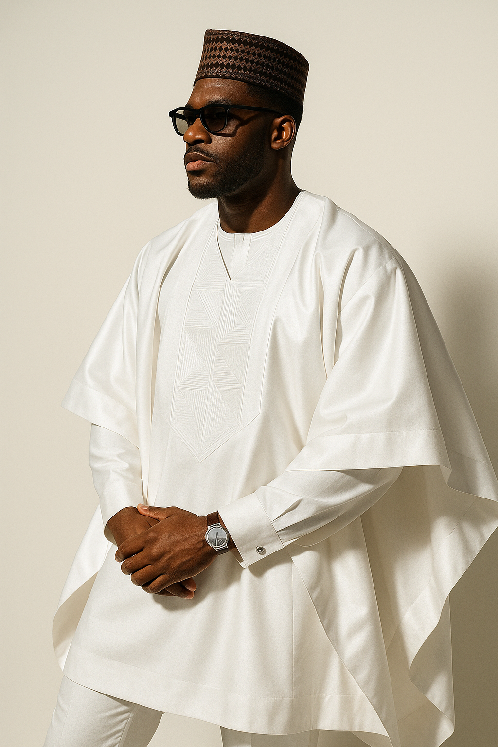 Noir Prestige Agbada (Royal White)