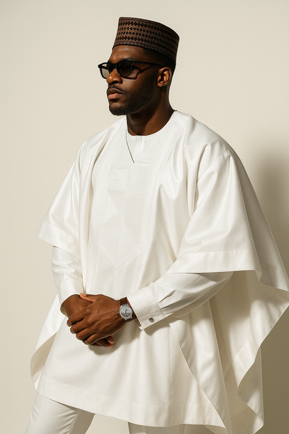Noir Prestige Agbada (Royal White)
