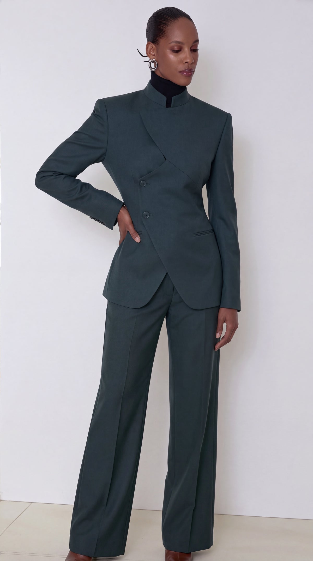 The Noir Asymmetra Pant Suit
