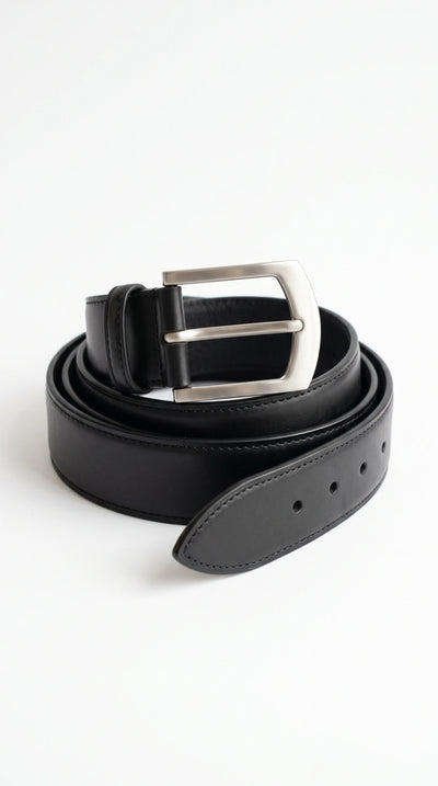 The Noir Harrogate black formal belt by Christopher Noir