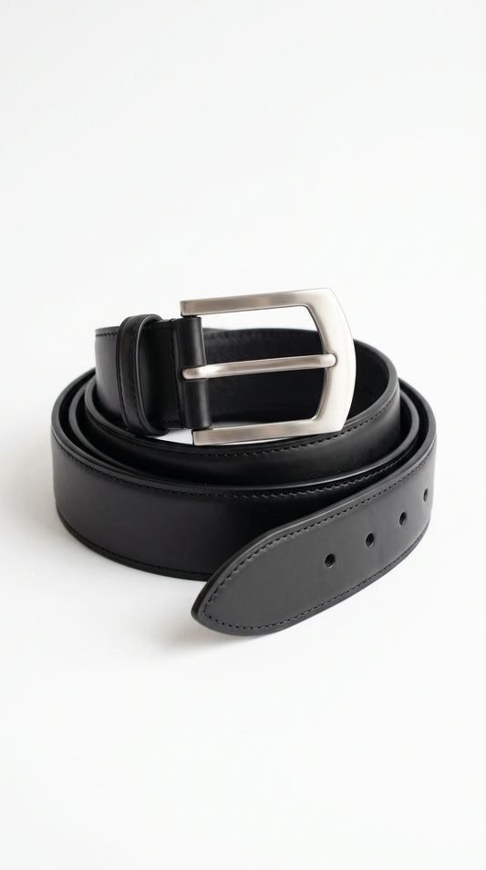 The Noir Harrogate black formal belt by Christopher Noir