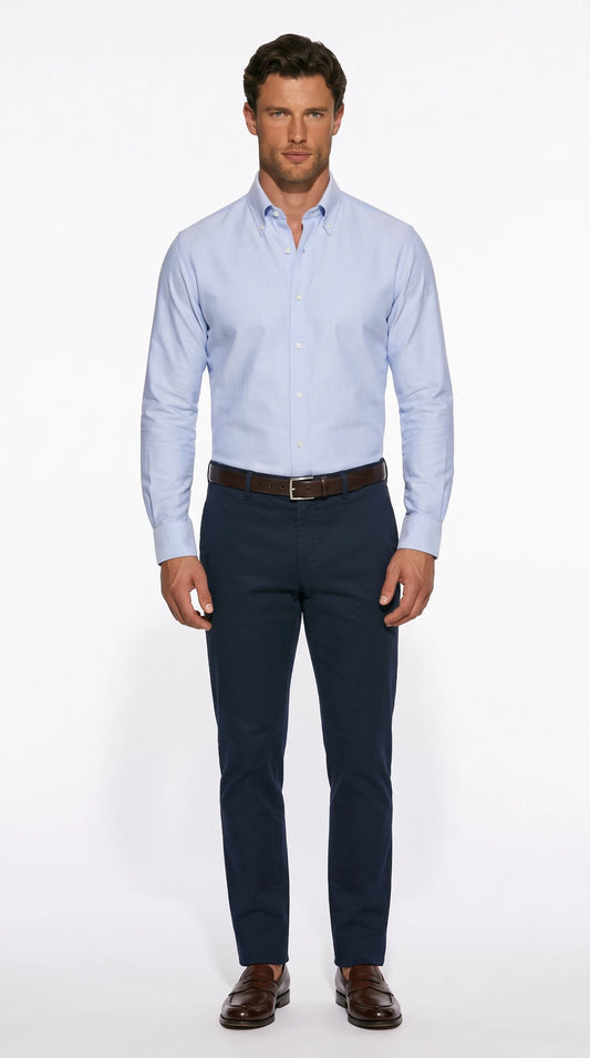 The Noir Mount light blue cotton Oxford shirt by Christopher Noir