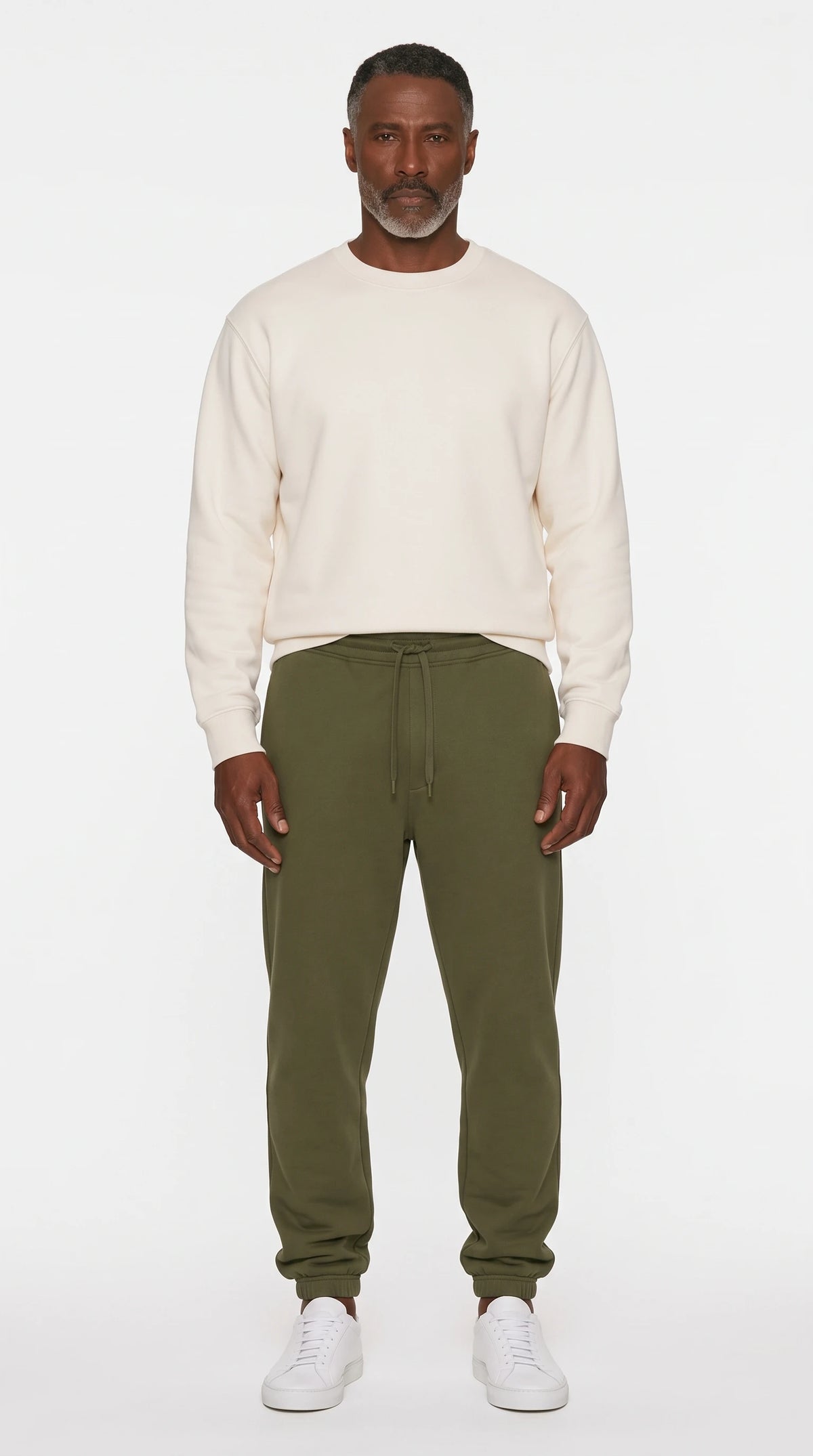 The Noir Filey olive heavyweight cotton jogger by Christopher Noir