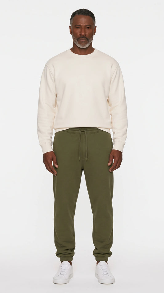The Noir Filey olive heavyweight cotton jogger by Christopher Noir