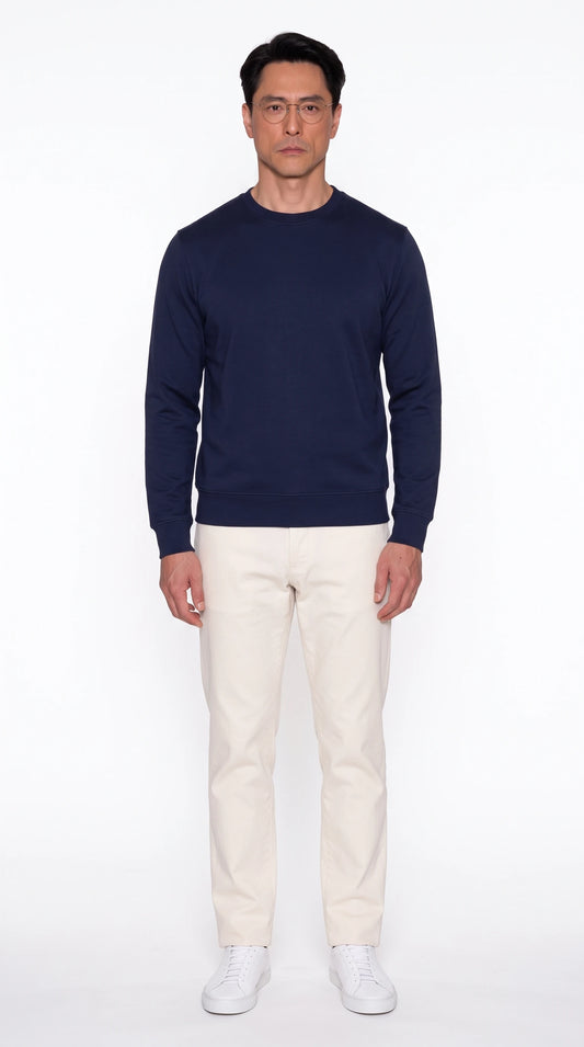 The Noir Brancaster navy Giza cotton sweatshirt by Christopher Noir