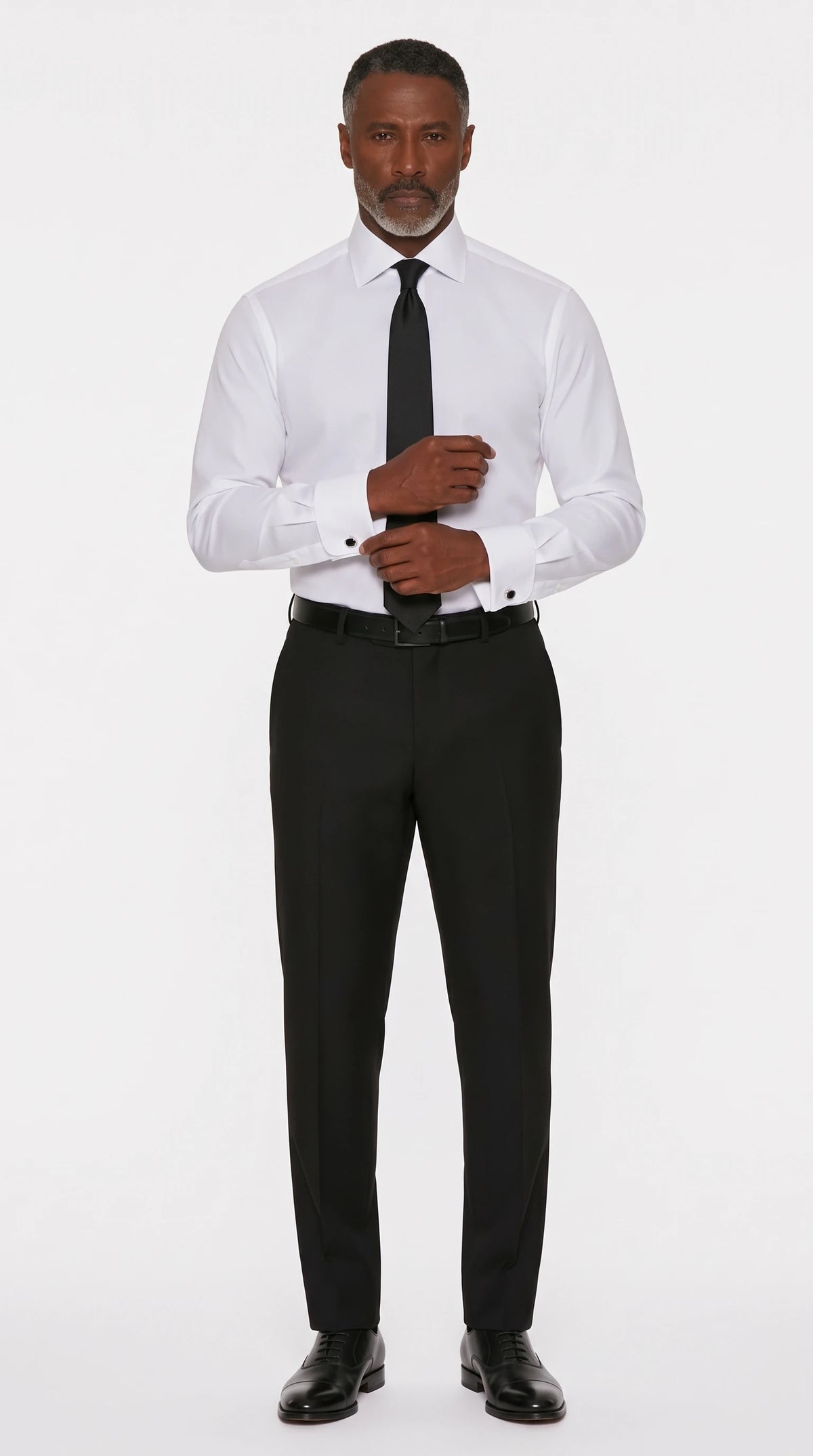 The Noir Sackville white Giza cotton French cuff shirt by Christopher Noir