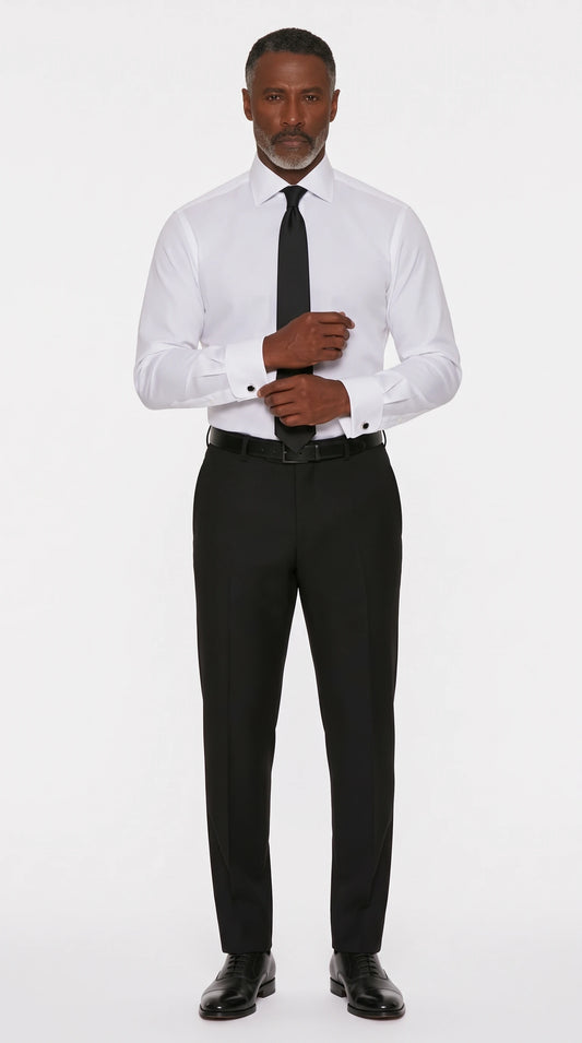 The Noir Sackville white Giza cotton French cuff shirt by Christopher Noir