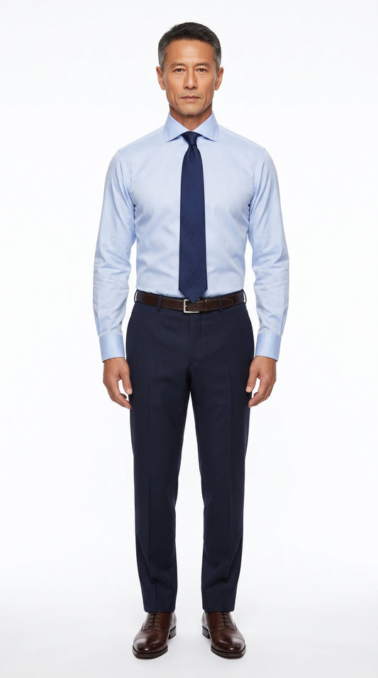 The Noir Piccadilly light blue Egyptian cotton business shirt by Christopher Noir