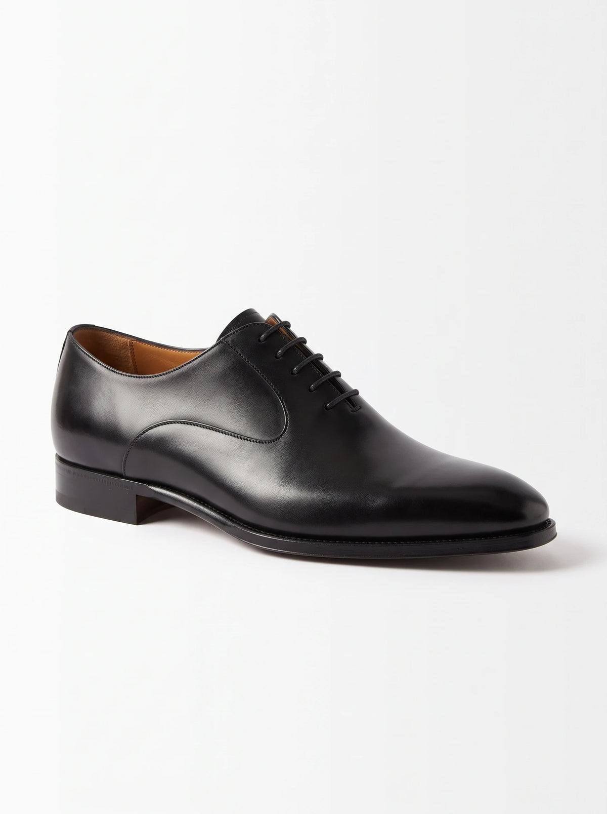 Men's black leather sweep-seam Oxford – The Noir Lansdowne by Christopher Noir