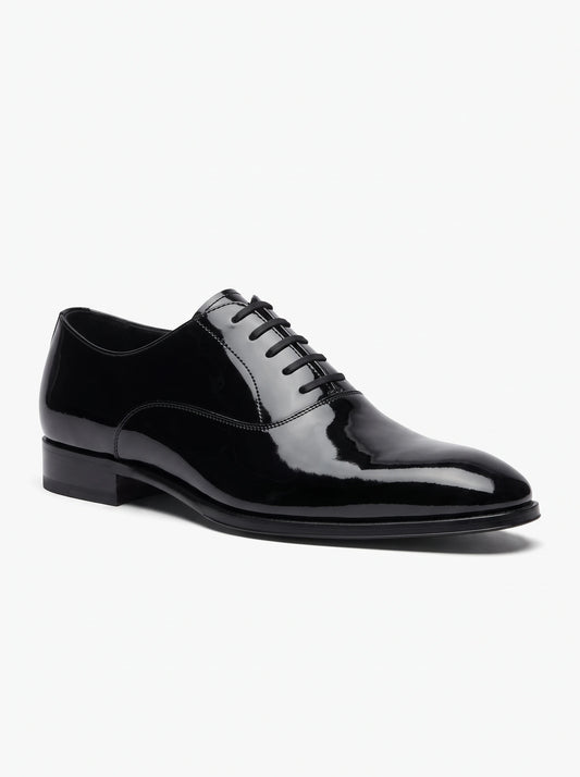 Men's black patent leather Oxford – The Noir Bryanston by Christopher Noir