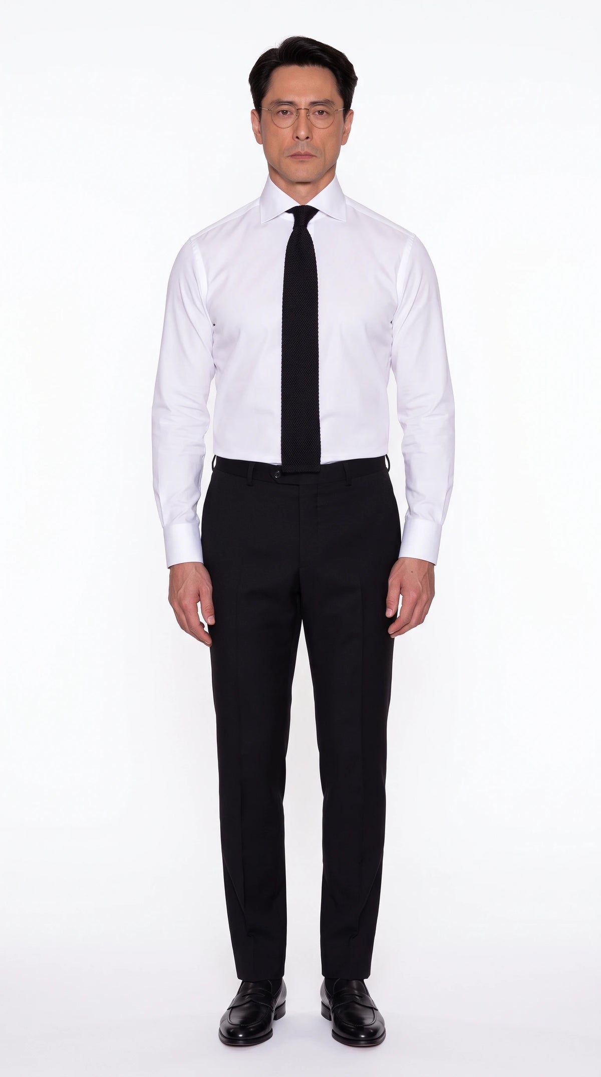 The Noir Conduit white cutaway collar shirt by Christopher Noir