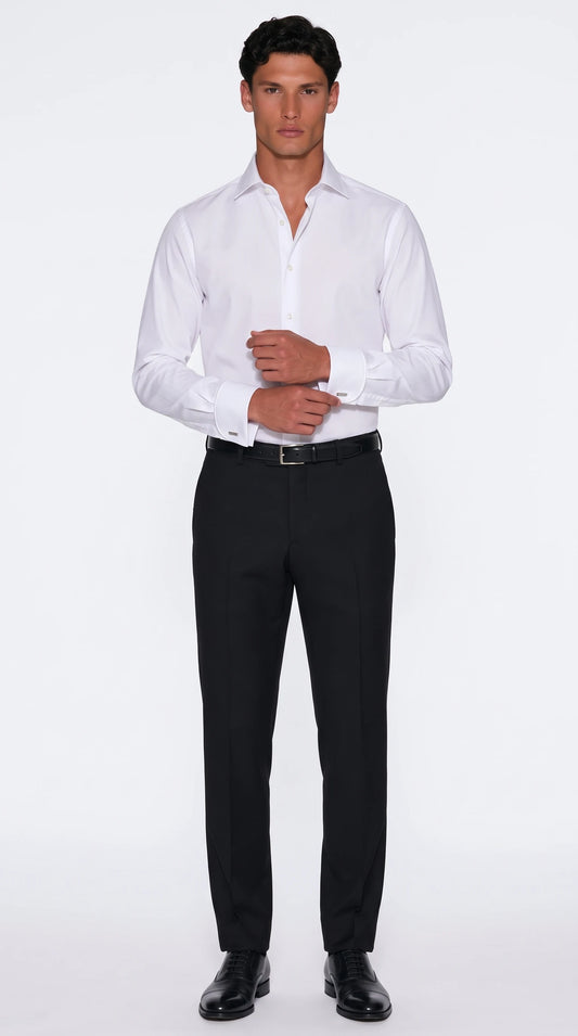 The Noir Savile white signature French cuff shirt by Christopher Noir