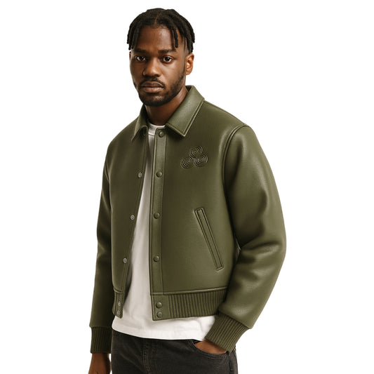 CNOIR Leather Bomber Jacket (Unisex)