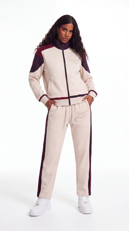 Ecru French terry tracksuit – The Noir Heritage by Christopher Noir, view 2