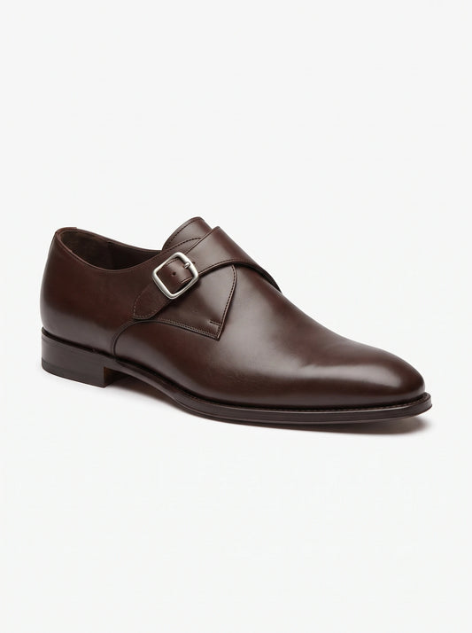 The Noir Eccleston dark brown Monk Strap Shoe by Christopher Noir