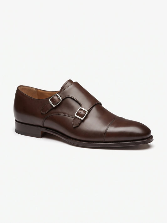 The Noir Lowndes espresso Double Monk Shoe by Christopher Noir