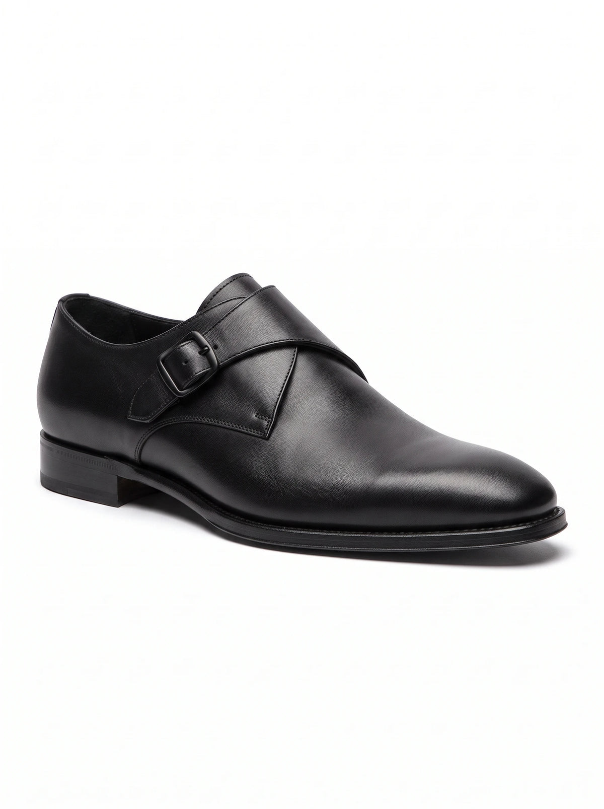 Men's black leather monk strap shoe – The Noir Brunswick by Christopher Noir