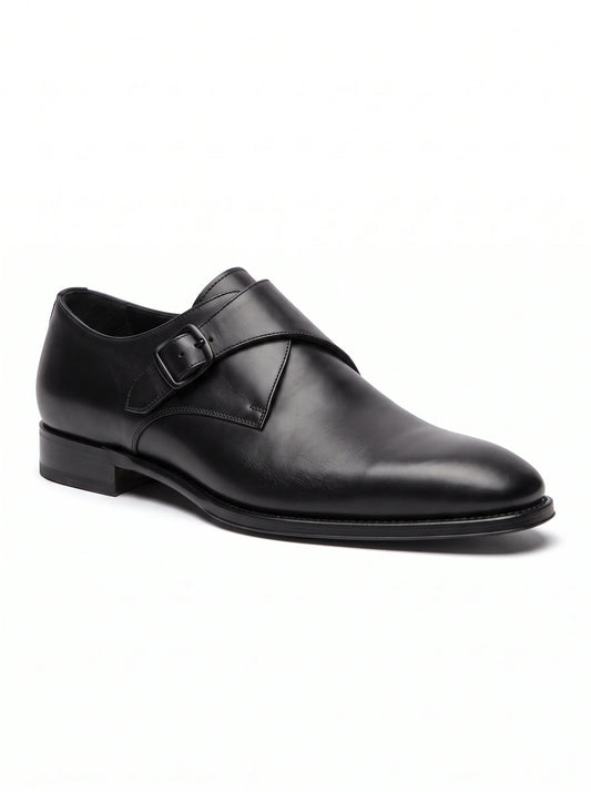 Men's black leather monk strap shoe – The Noir Brunswick by Christopher Noir