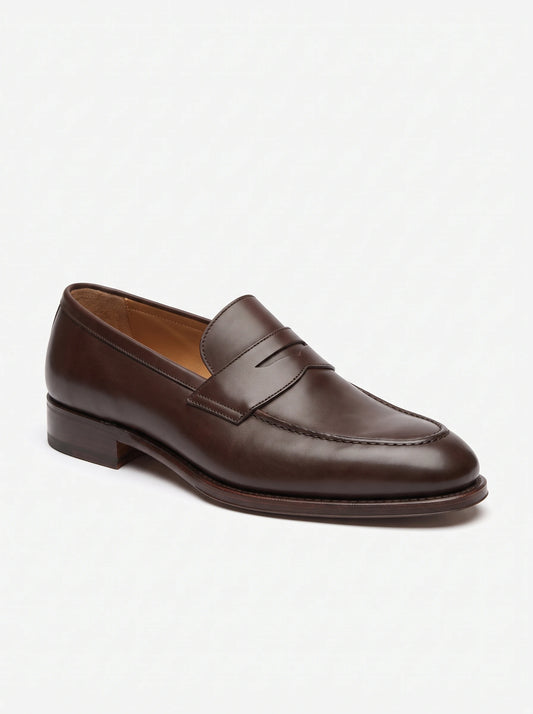 Men's dark brown leather penny loafer – The Noir Canonbury by Christopher Noir