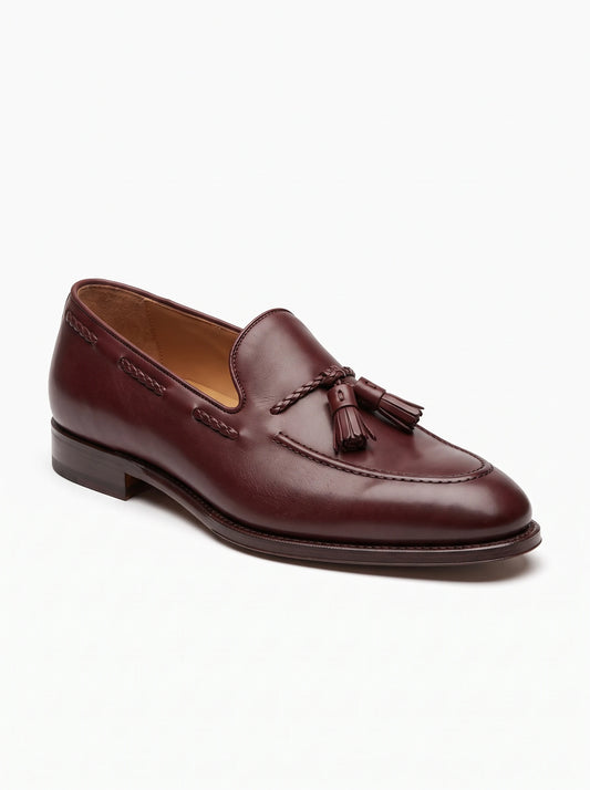 The Noir Onslow oxblood Tassel Loafer by Christopher Noir
