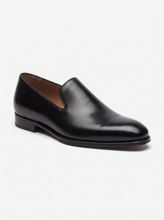 Men's black leather evening loafer – The Noir Marchmont by Christopher Noir