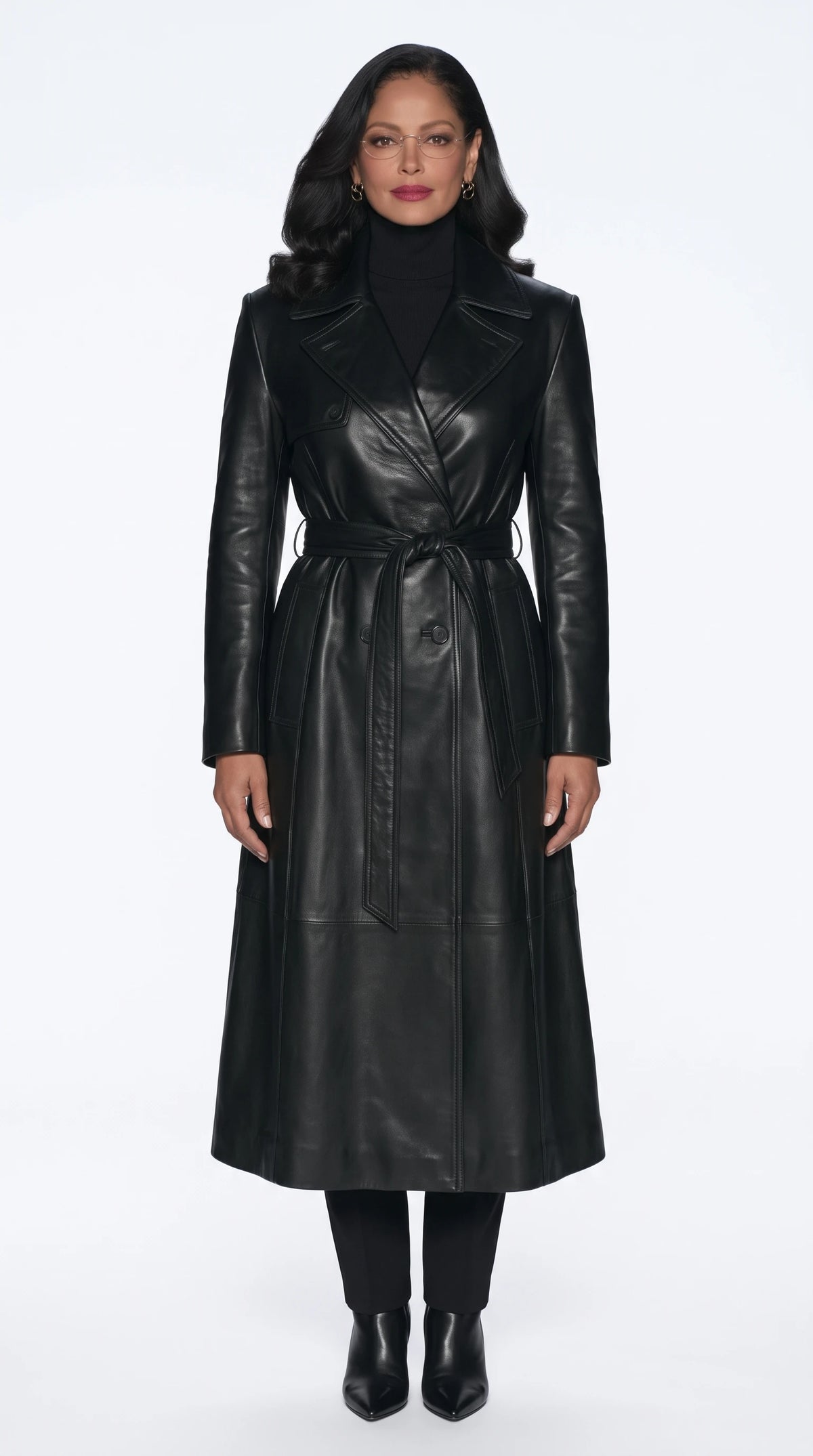 The Noir Stourhead black leather trench coat by Christopher Noir