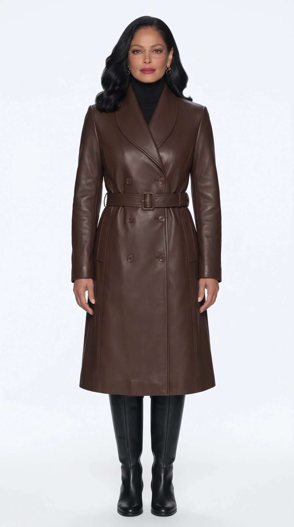 The Noir Howard chocolate leather trench coat by Christopher Noir