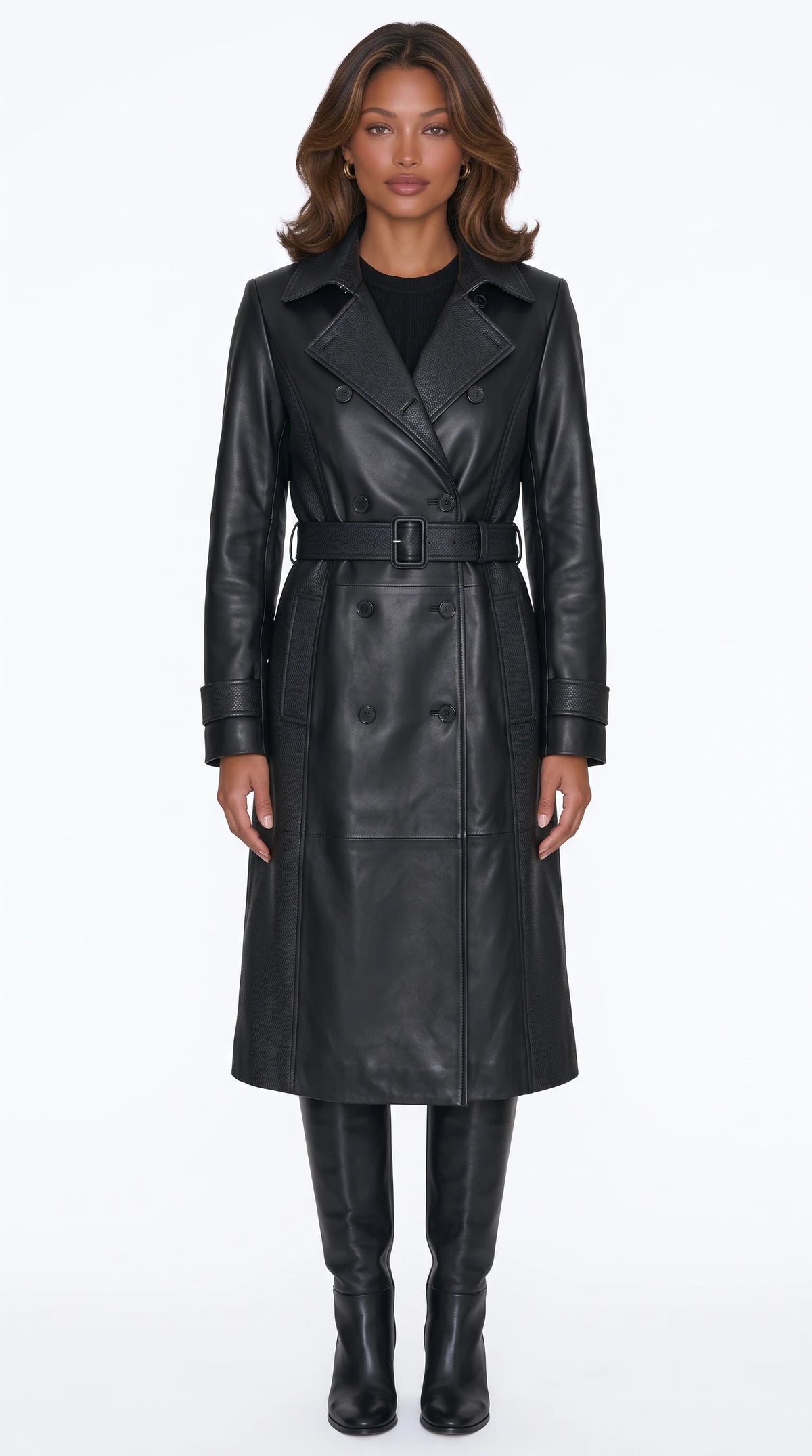 The Noir Osterley black leather trench coat by Christopher Noir