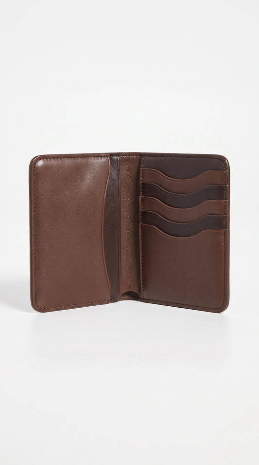 The Noir Wensley chocolate folding cardholder by Christopher Noir