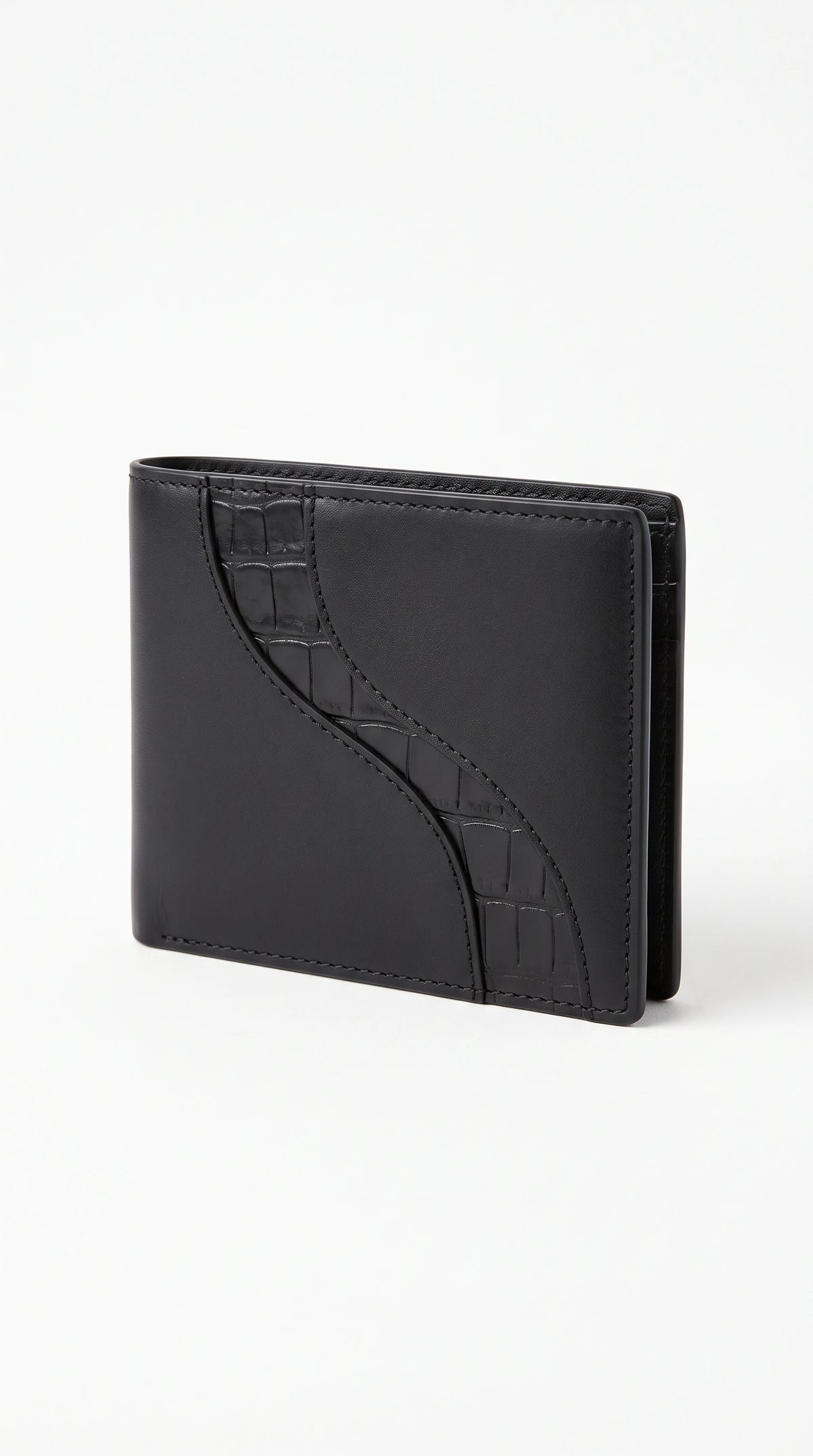 The Noir Whitby black curved-panel wallet by Christopher Noir